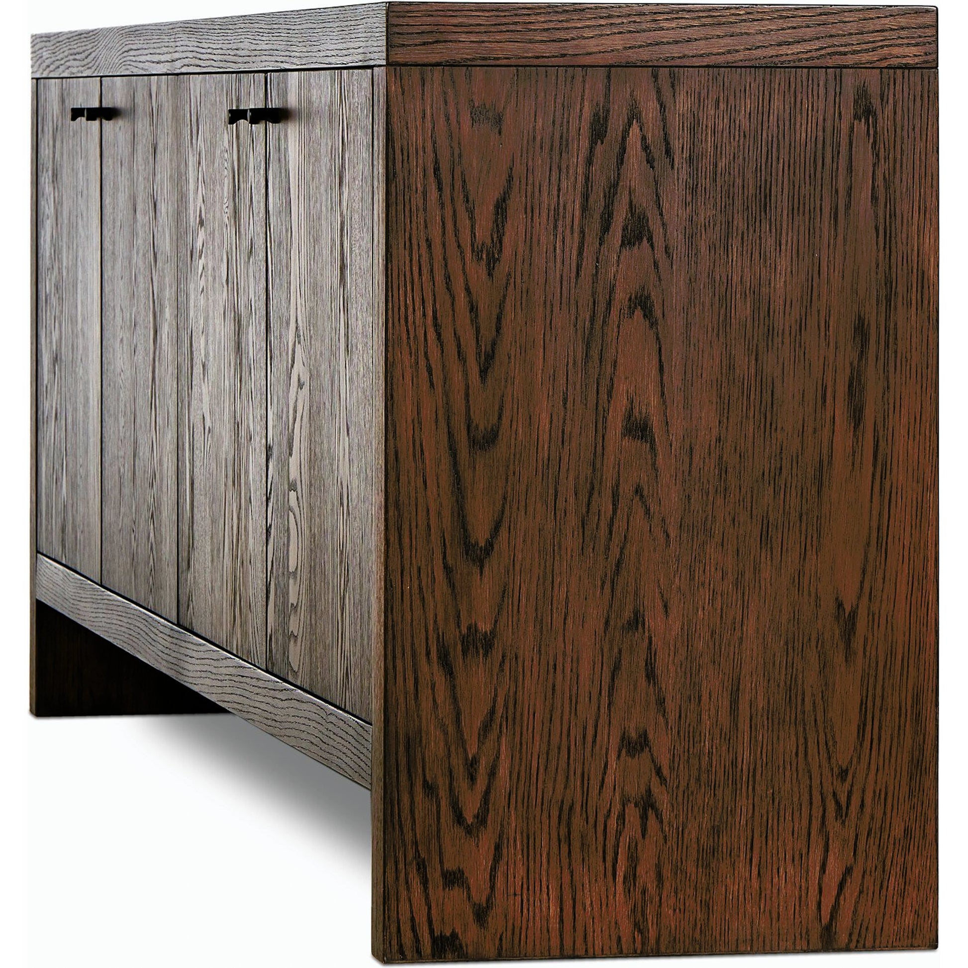Torrington Sideboard by Four Hands in sandy oak veneer, sandy oak resawn. Made from oak veneer, resawn oak veneer in a modern style.