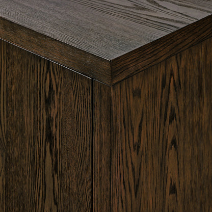 Torrington Sideboard by Four Hands in sandy oak veneer, sandy oak resawn. Made from oak veneer, resawn oak veneer in a modern style.