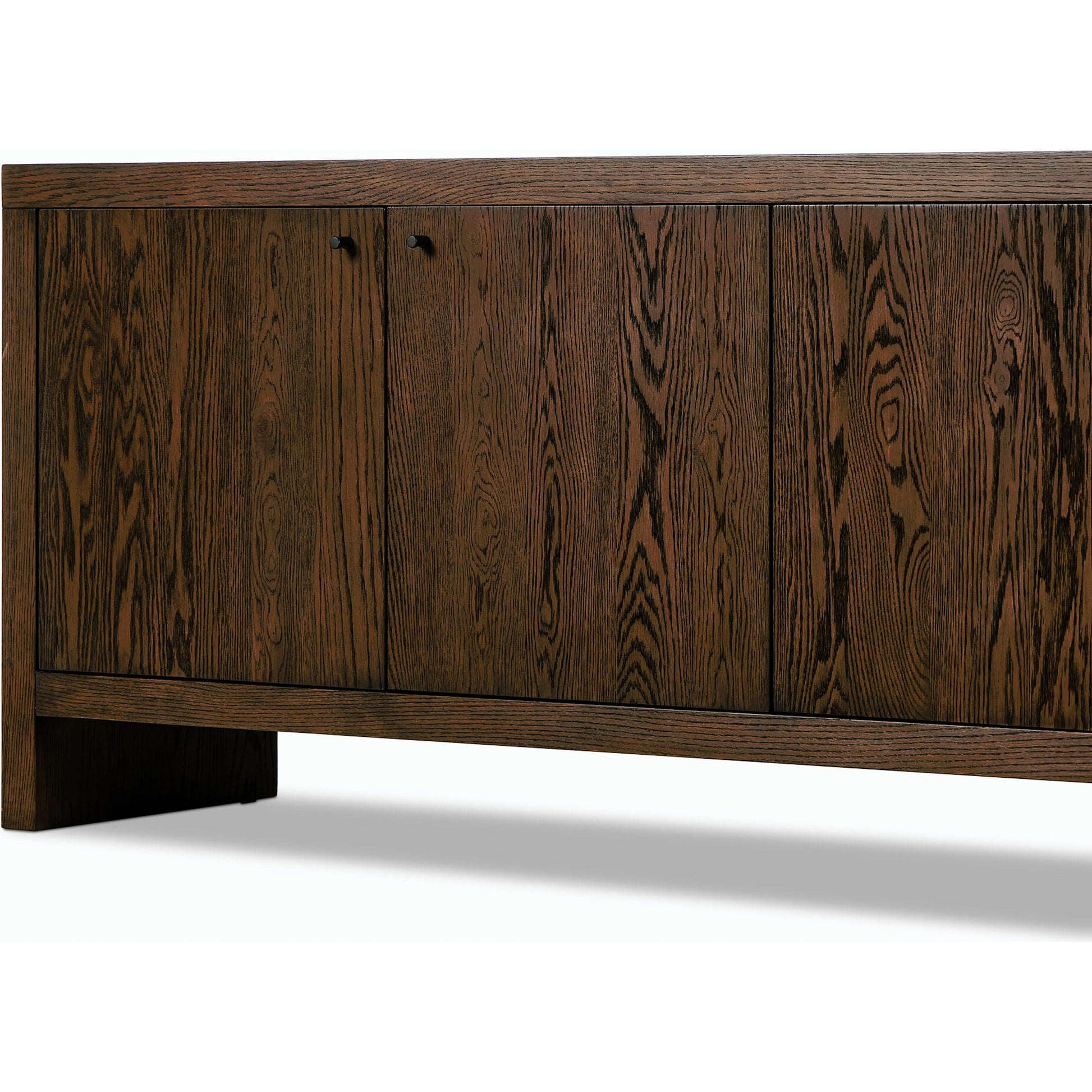 Torrington Sideboard by Four Hands in sandy oak veneer, sandy oak resawn. Made from oak veneer, resawn oak veneer in a modern style.