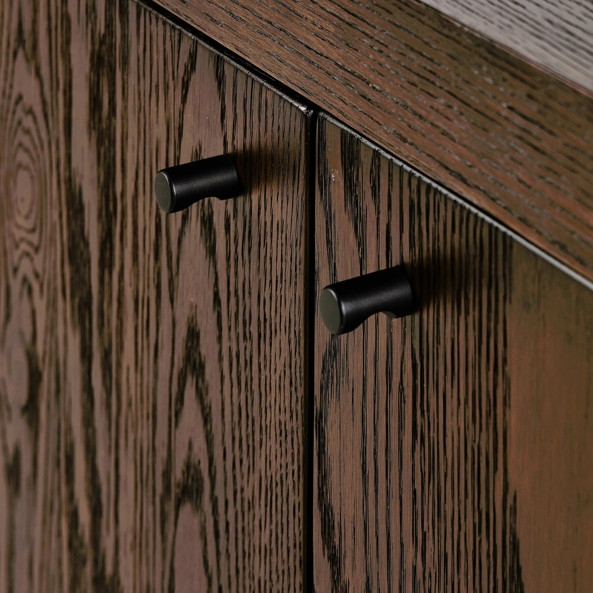 Torrington Sideboard by Four Hands in sandy oak veneer, sandy oak resawn. Made from oak veneer, resawn oak veneer in a modern style.