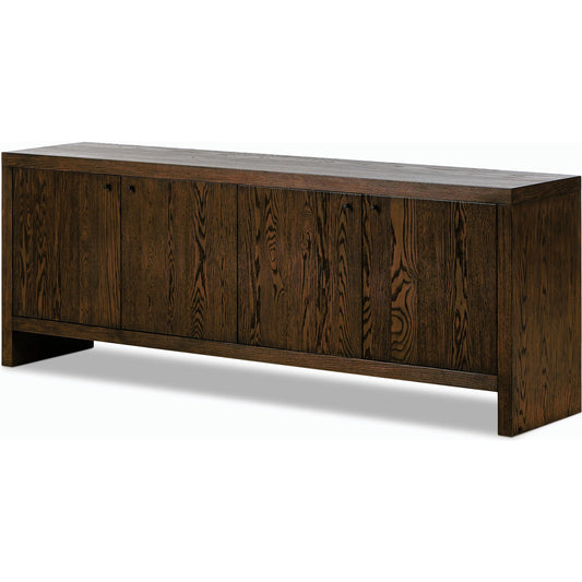 Torrington Sideboard by Four Hands in umber oak veneer. Made from oak veneer, resawn oak in a modern style.
