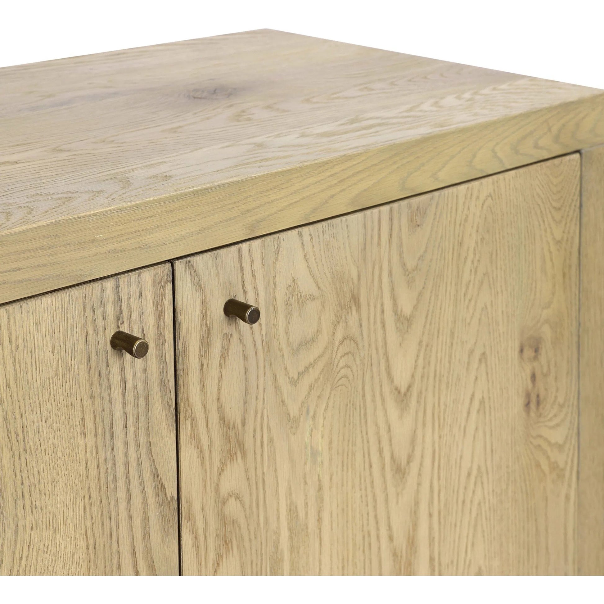 Torrington Sideboard by Four Hands in sandy oak veneer, sandy oak resawn. Made from oak veneer, resawn oak veneer in a modern style.
