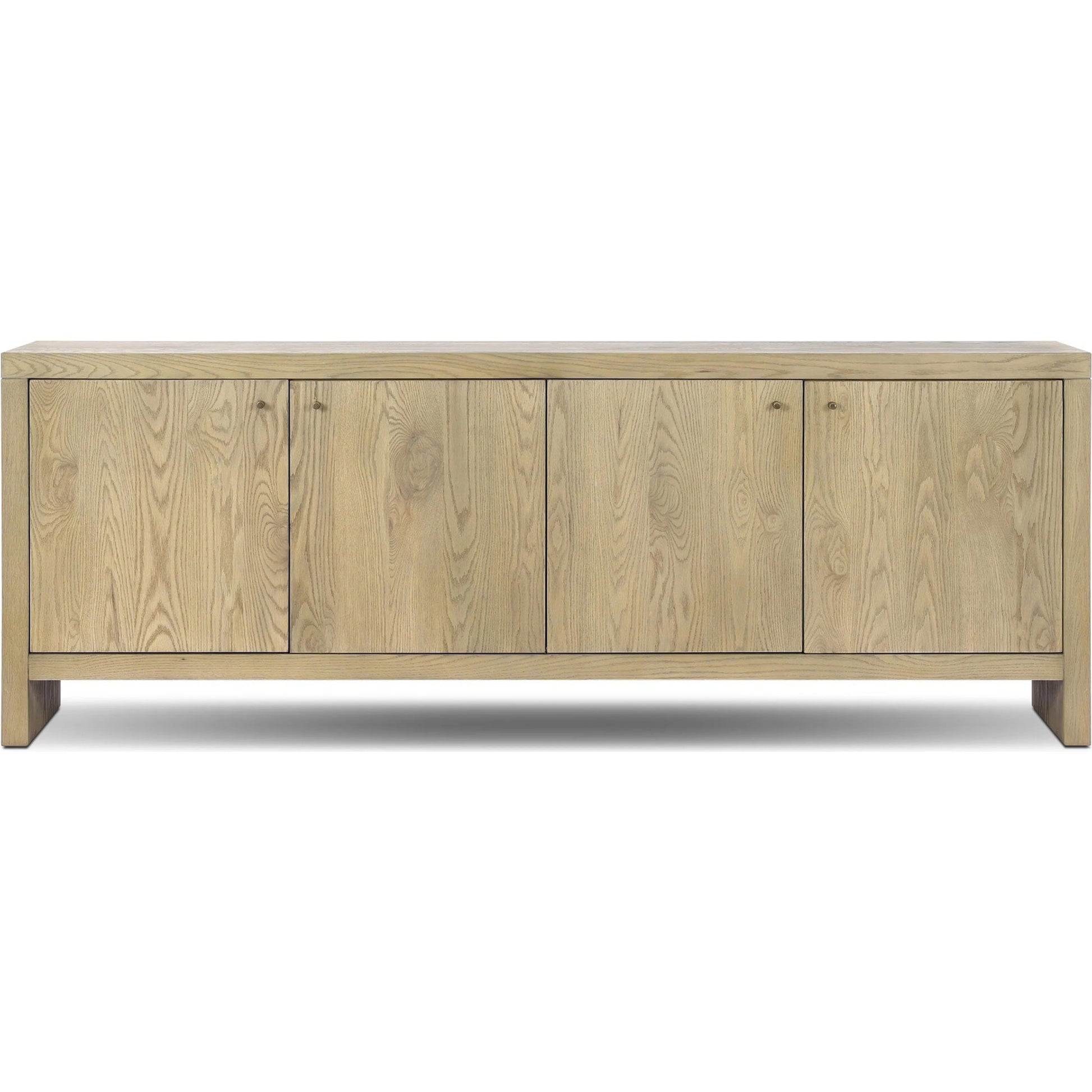 Torrington Sideboard by Four Hands in sandy oak veneer, sandy oak resawn. Made from oak veneer, resawn oak veneer in a modern style.
