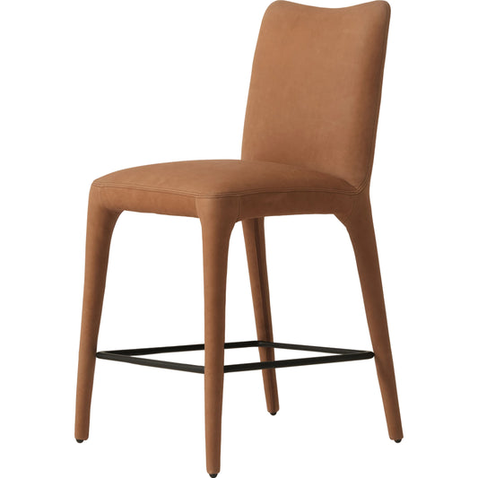 Monza Counter Stool by Four Hands. Made from top grain leather, iron, 100% polyester in a modern style.