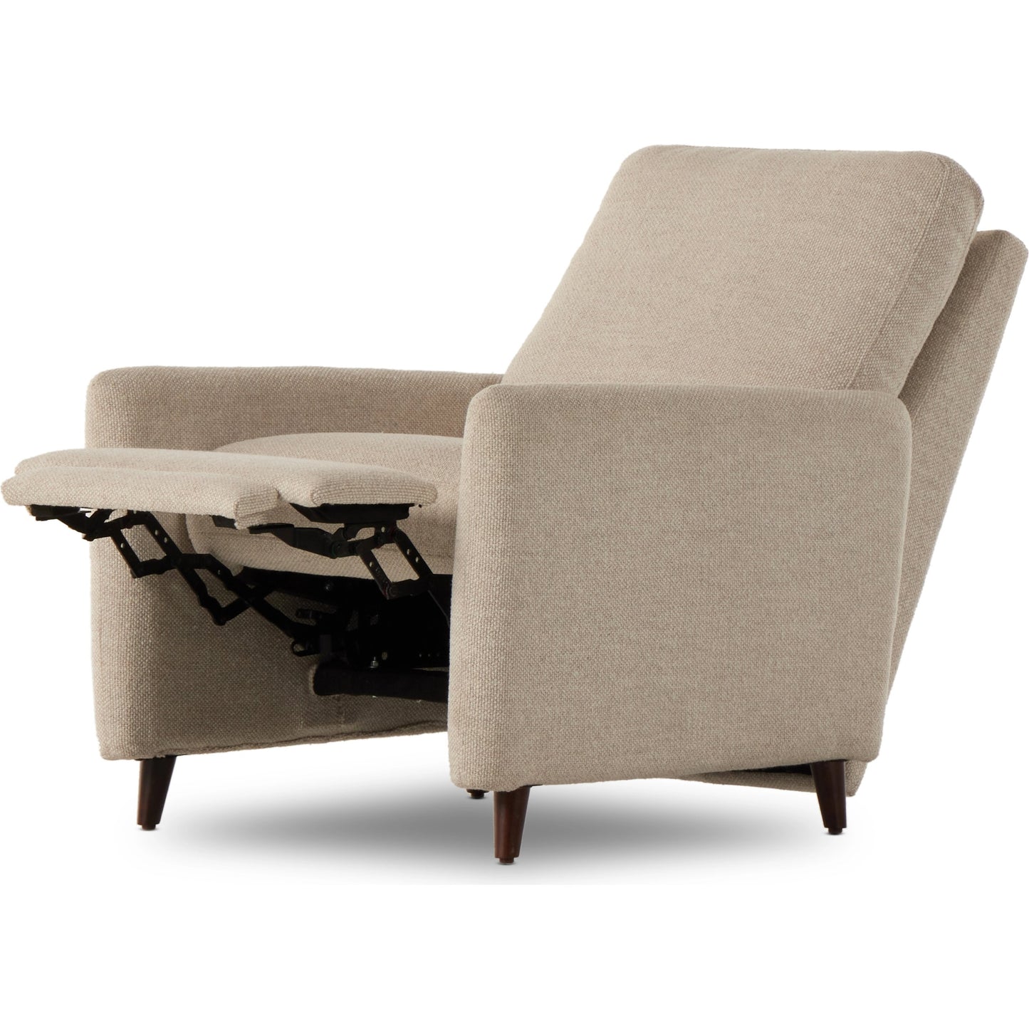 005 SI-2074840 | Additional Silo | Wallen Recliner by Four Hands in nova taupe and dark auburn walnut. Made from 100% polyester, solid rosa morada, 100% polyester fiber in a modern style.