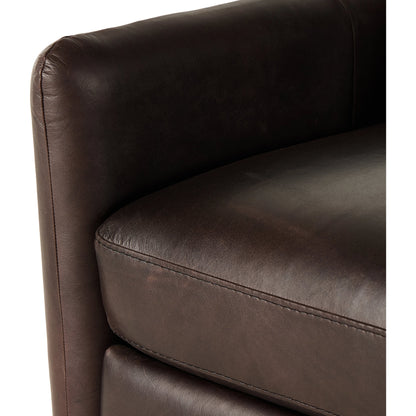 Wallen Recliner by Four Hands in nova taupe and dark auburn walnut. Made from 100% polyester, solid rosa morada, 100% polyester fiber in a modern style.