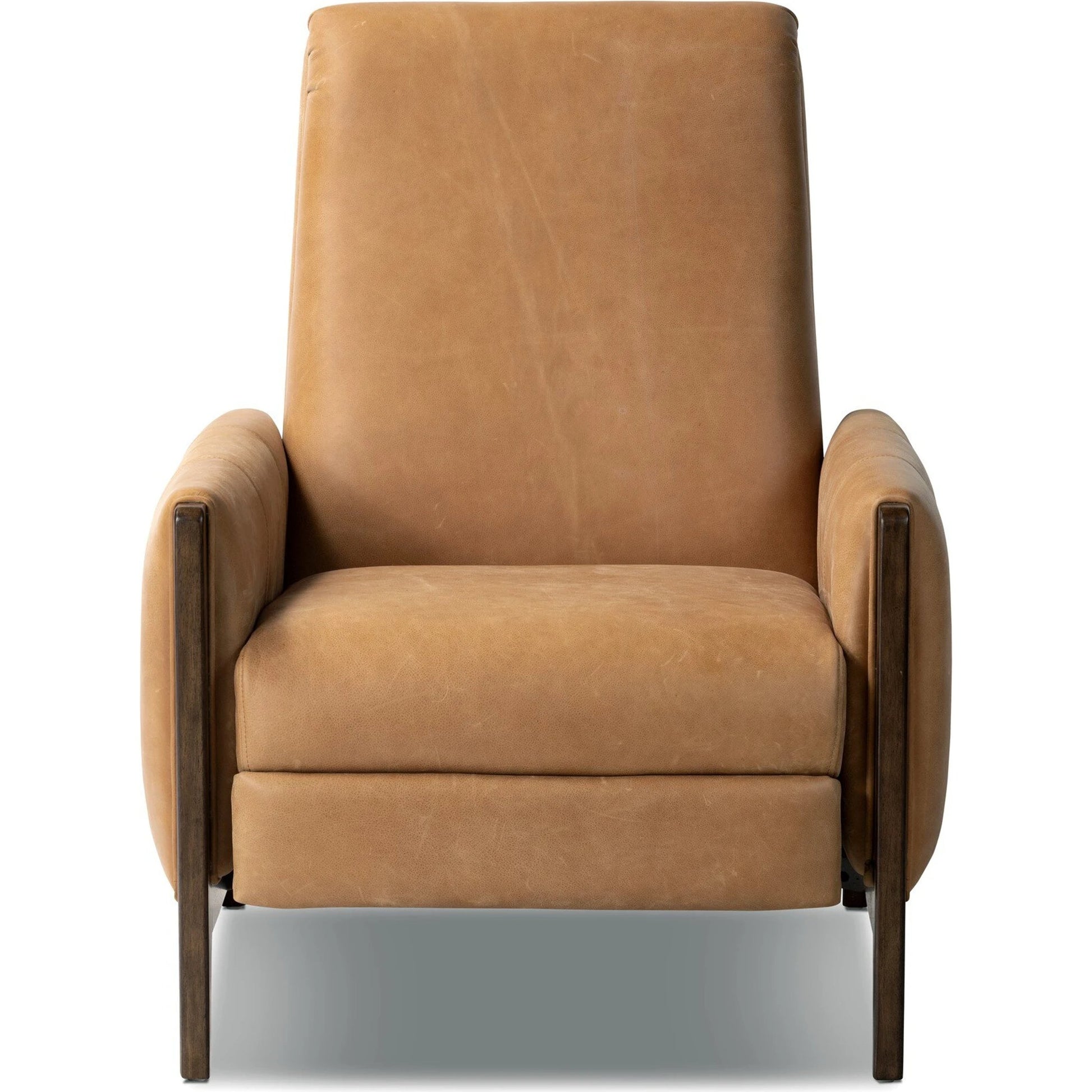 Rudd Recliner by Four Hands in palermo cognac and almond. Made from top grain leather, solid parawood, solid poplar in a modern style.