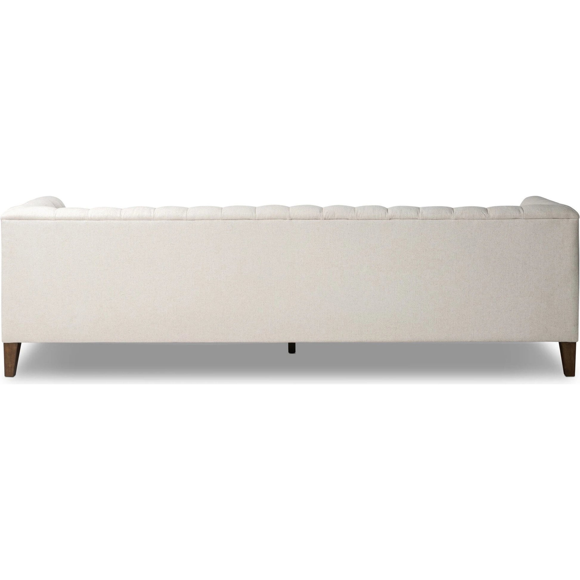 Thurston Sofa by Four Hands in dakota warm taupe and almond. Made from top grain leather, solid parawood, solid poplar in a modern style.