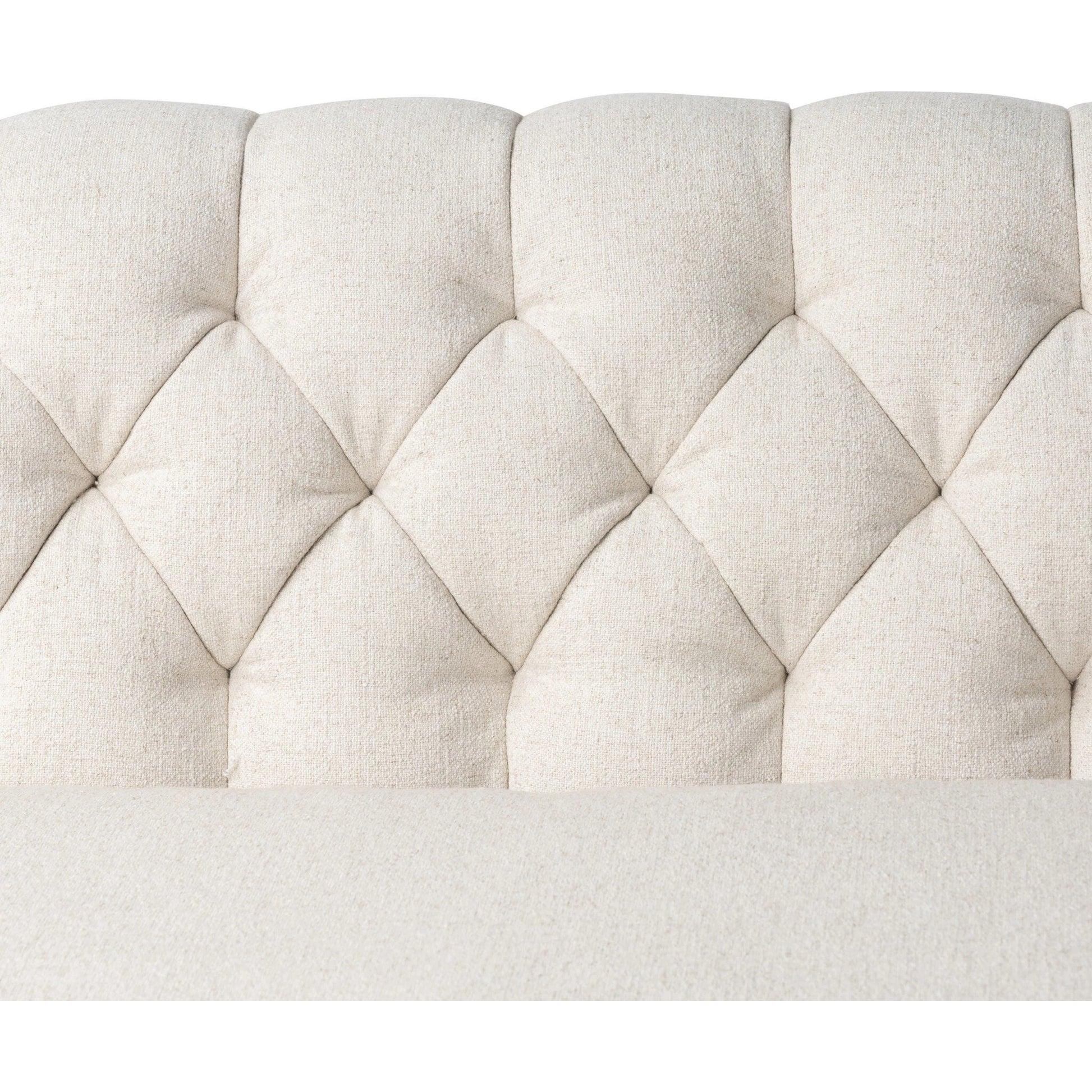 Thurston Sofa by Four Hands in dakota warm taupe and almond. Made from top grain leather, solid parawood, solid poplar in a modern style.