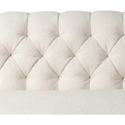 Thurston Sofa by Four Hands in dakota warm taupe and almond. Made from top grain leather, solid parawood, solid poplar in a modern style.