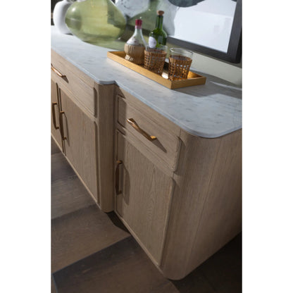 Simpatico Buffet w/ Marble Top by Artistica Home. Made from oak, marble in a transitional style.