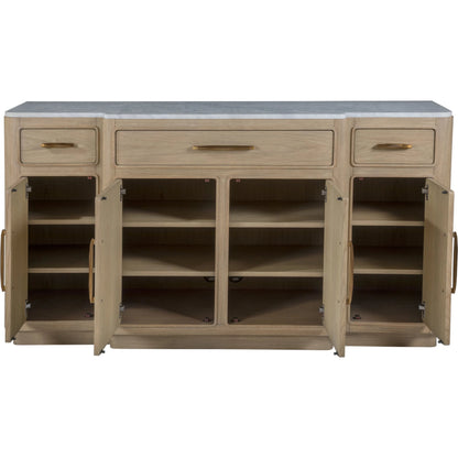 Simpatico Buffet w/ Marble Top by Artistica Home. Made from oak, marble in a transitional style.