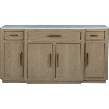 Simpatico Buffet w/ Marble Top by Artistica Home. Made from oak, marble in a transitional style.
