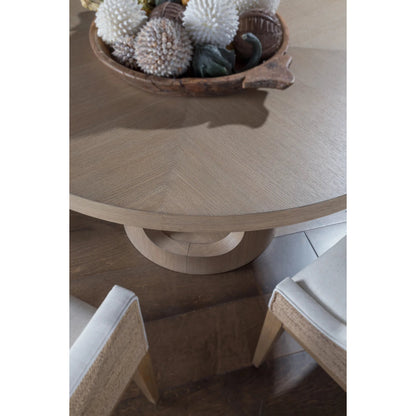 Simpatico Round Dining Table by Artistica Home in white oak. Made from white oak in a unique style.