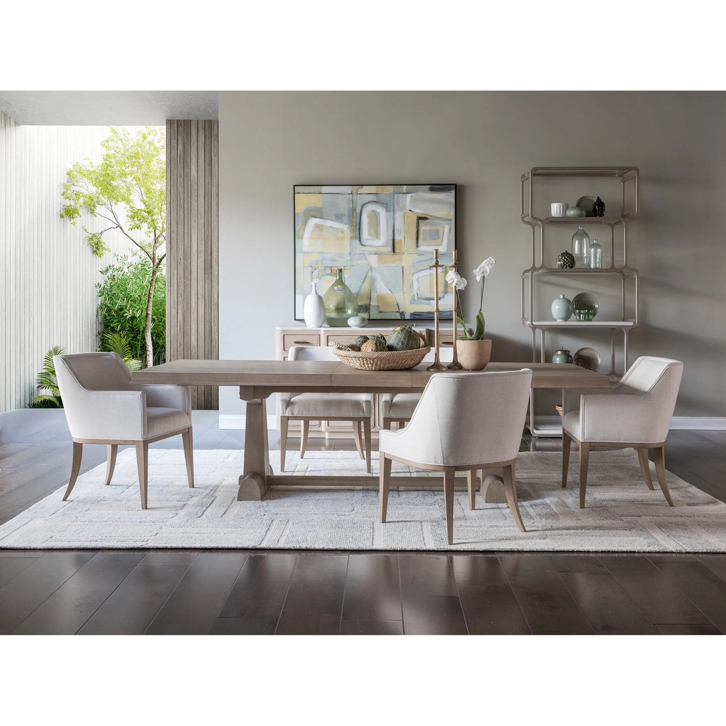 003 SI-2540377 | Lifestyle | Simpatico Rectangular Dining Table by Artistica Home in white oak. Made from white oak in a unique style.