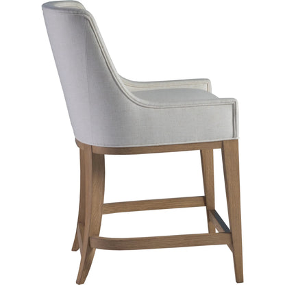 Simpatico Upholstered Counter Stool by Artistica Home in white, ivory and white oak. Made from white oak, fabric in a unique style.