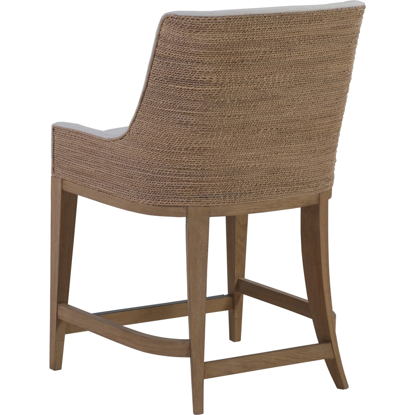 004 SI-2540380 | Additional Silo | Simpatico Woven Back Counter Stool by Artistica Home in white, ivory and white oak. Made from white oak, fabric in a unique style.