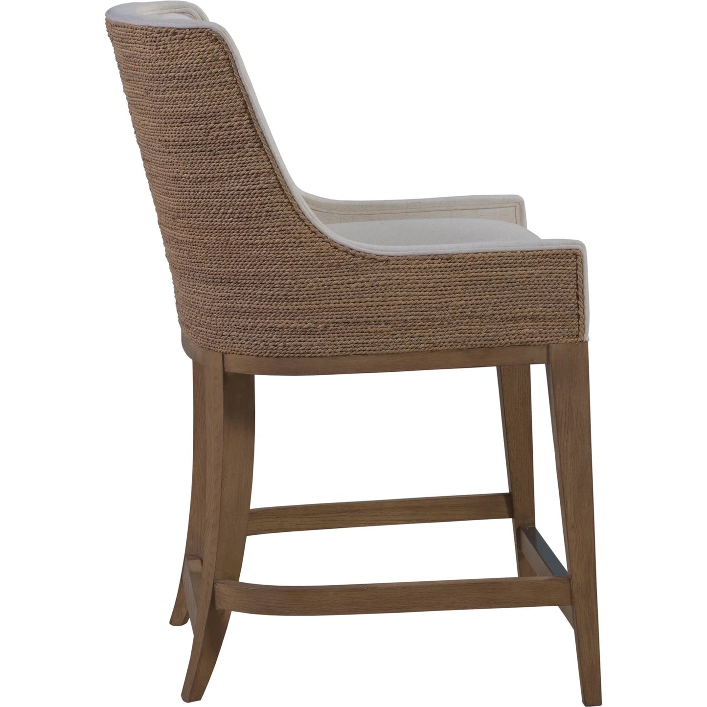 002 SI-2540380 | Additional Silo | Simpatico Woven Back Counter Stool by Artistica Home in white, ivory and white oak. Made from white oak, fabric in a unique style.