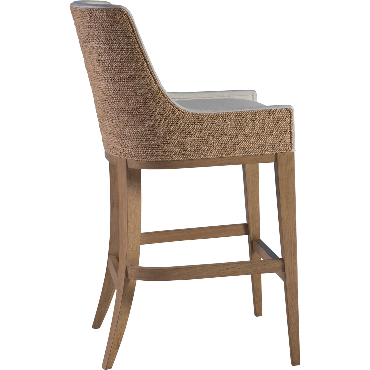 003 SI-2540381 | Additional Silo | Simpatico Woven Back Bar Stool by Artistica Home in white, ivory and white oak. Made from white oak, fabric in a unique style.