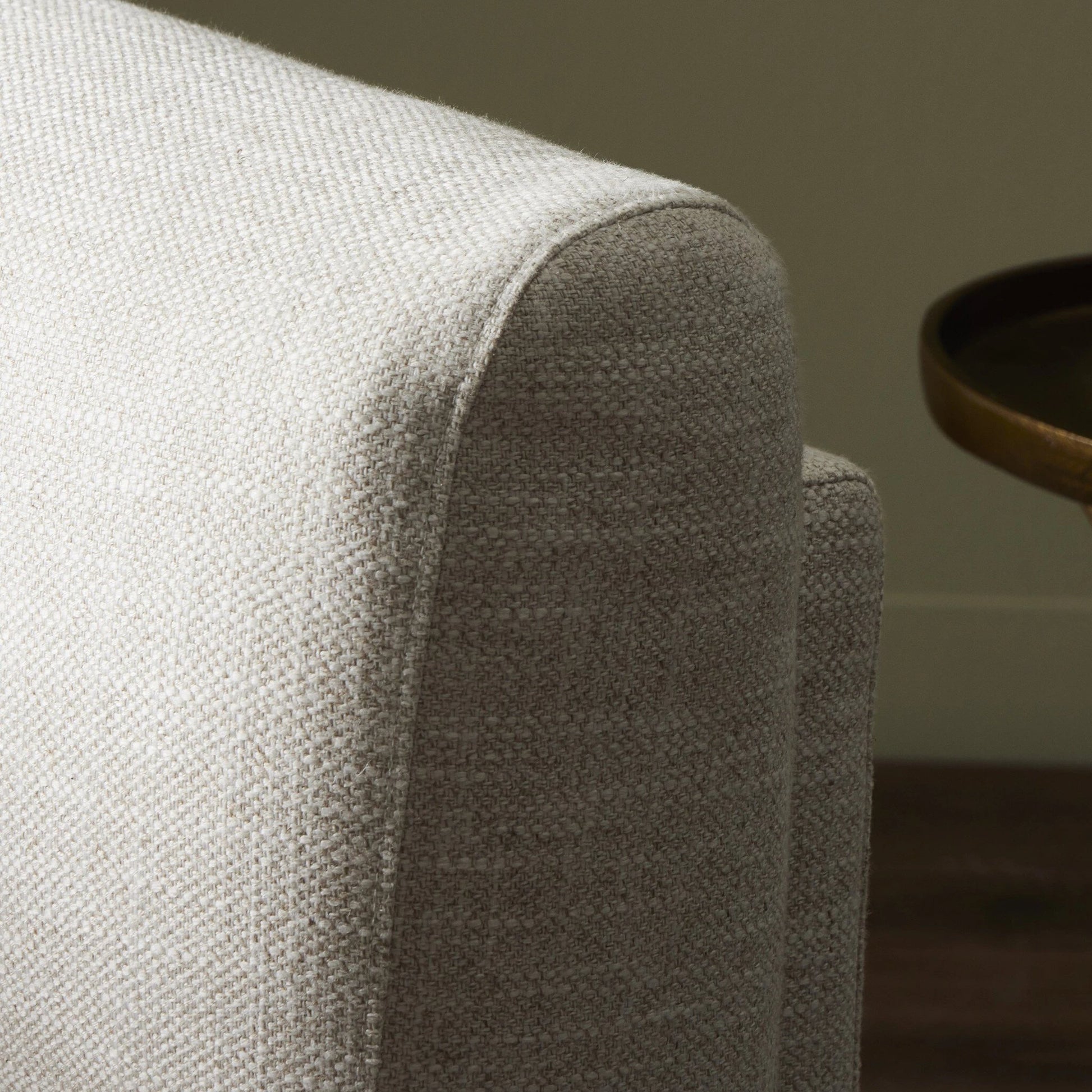 Hartley Chair by Four Hands in dover crescent. Made from 71% viscose (rayon), 17% polyester, 12% flax, linen, poplar plywood, 100% polyester in a modern style.