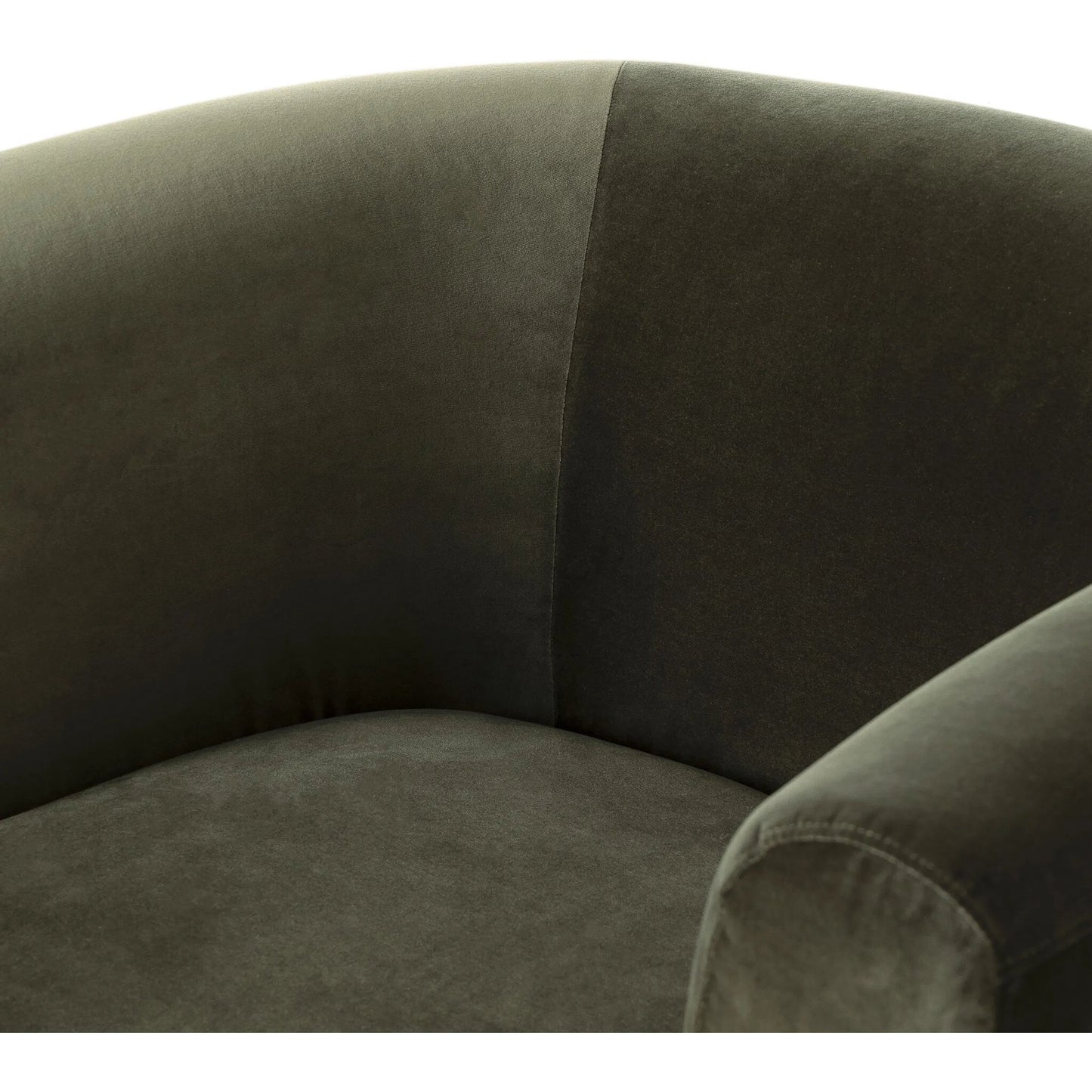 008 SI-2519194 | Closeup | Hartley Chair by Four Hands in surrey olive. Made from 76.8% cotton, 23.2% polyester in a traditional style.