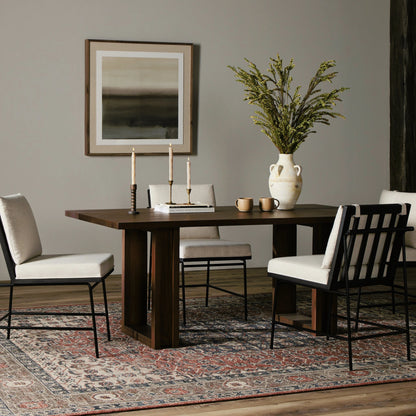 Carmel Dining Table by Four Hands in natural mango. Made from solid mango, iron in a modern style.