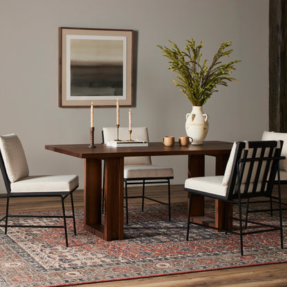 Carmel Dining Table by Four Hands in natural mango. Made from solid mango, iron in a modern style.