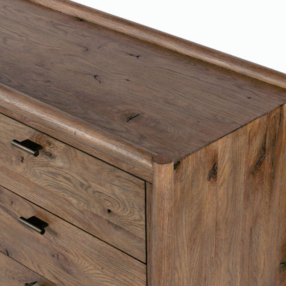 Glenview 9 Drawer Dresser by Four Hands in weathered oak. Made from thick oak veneer, solid oak in a modern style.