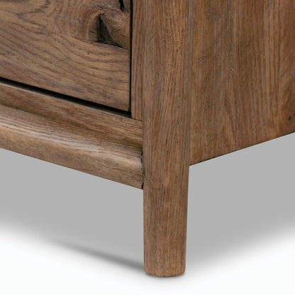 Glenview 9 Drawer Dresser by Four Hands in weathered oak. Made from thick oak veneer, solid oak in a modern style.