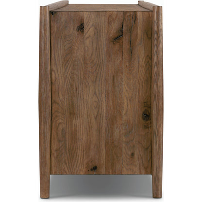 Glenview 9 Drawer Dresser by Four Hands in weathered oak. Made from thick oak veneer, solid oak in a modern style.