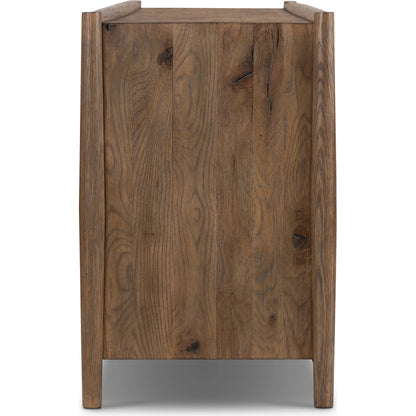 Glenview 9 Drawer Dresser by Four Hands in weathered oak. Made from thick oak veneer, solid oak in a modern style.