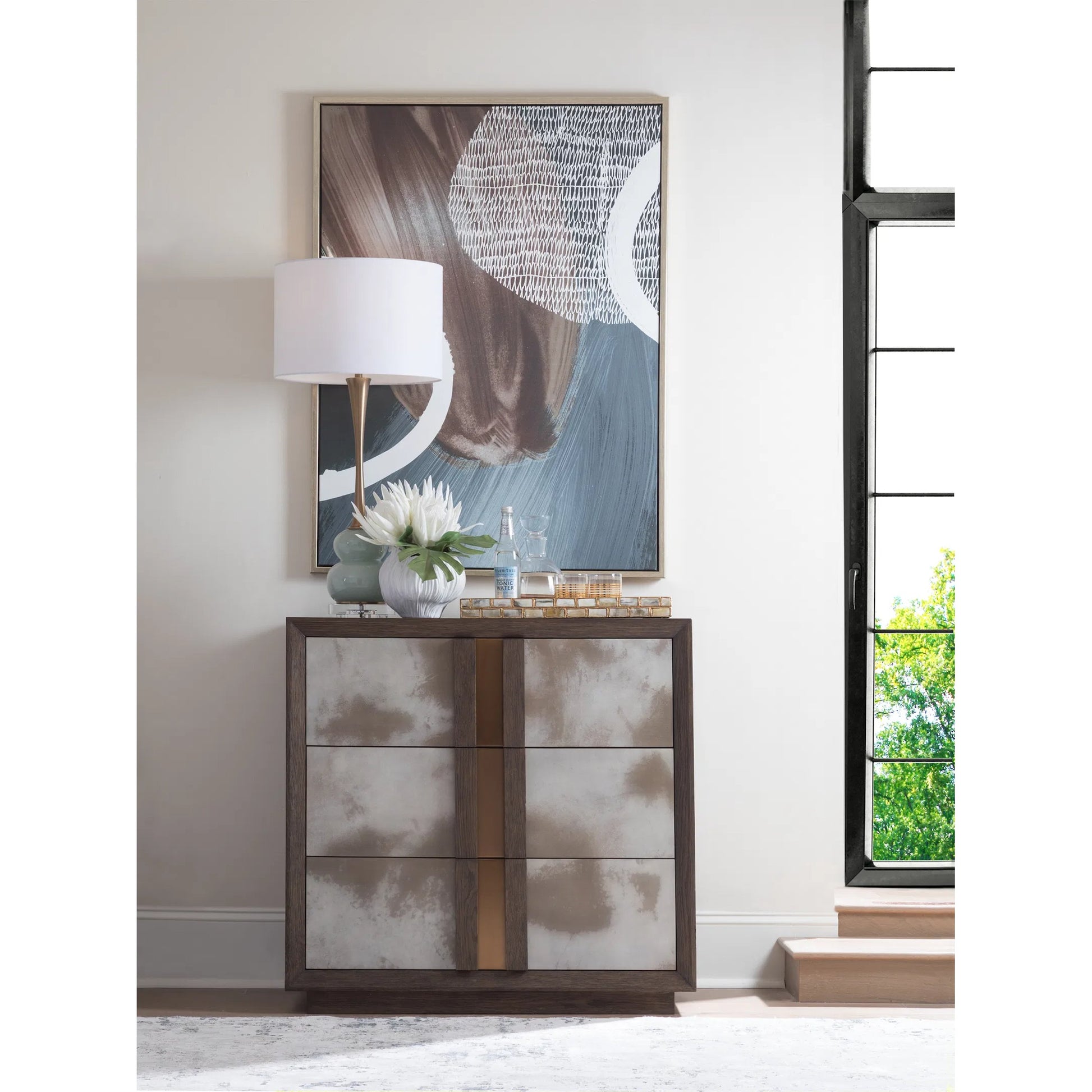 Andare Hall Chest by Artistica Home in dark brown. Made from white oak veneers, premium hardwoods in a unique style.