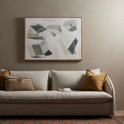 Escalate II by Coup d’Esprit by Four Hands. Made from vertical grain floater white oak, canvas in a coastal style.