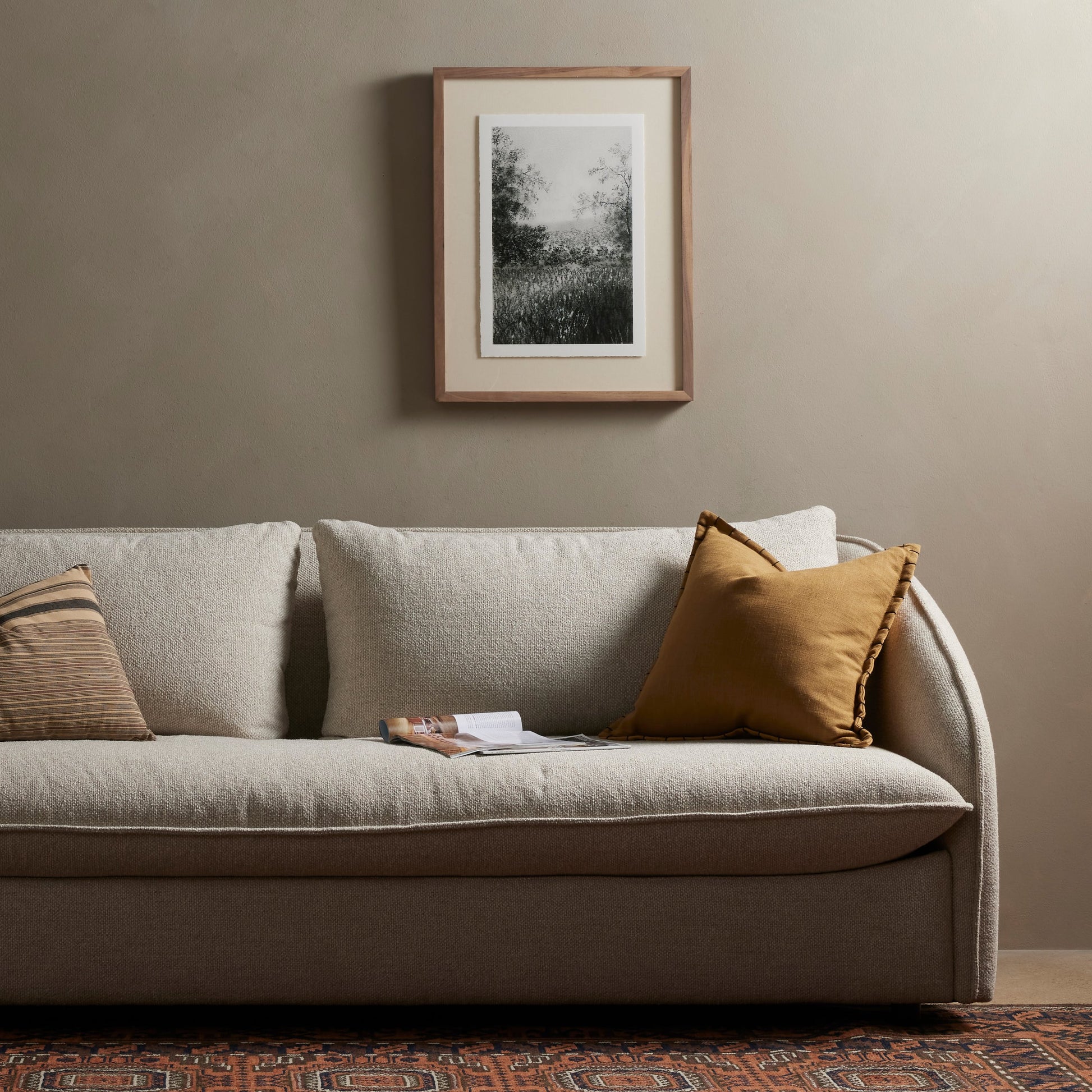 Landscape Study II by Aileen Fitzgerald by Four Hands. Made from walnut, textured fine art paper, acrylic glazing in a transitional style.
