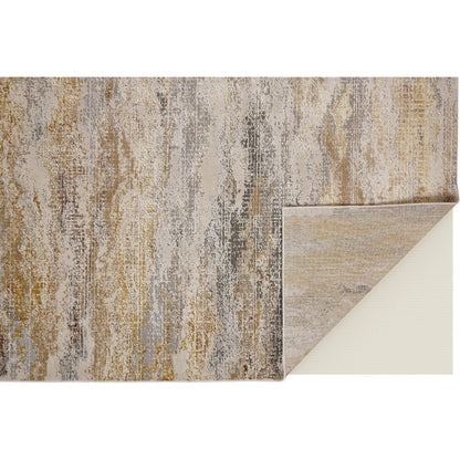 Aura Rug - 3735F by Feizy in gold, gray, ivory. Made from polyester, polypropylene in a unique style.