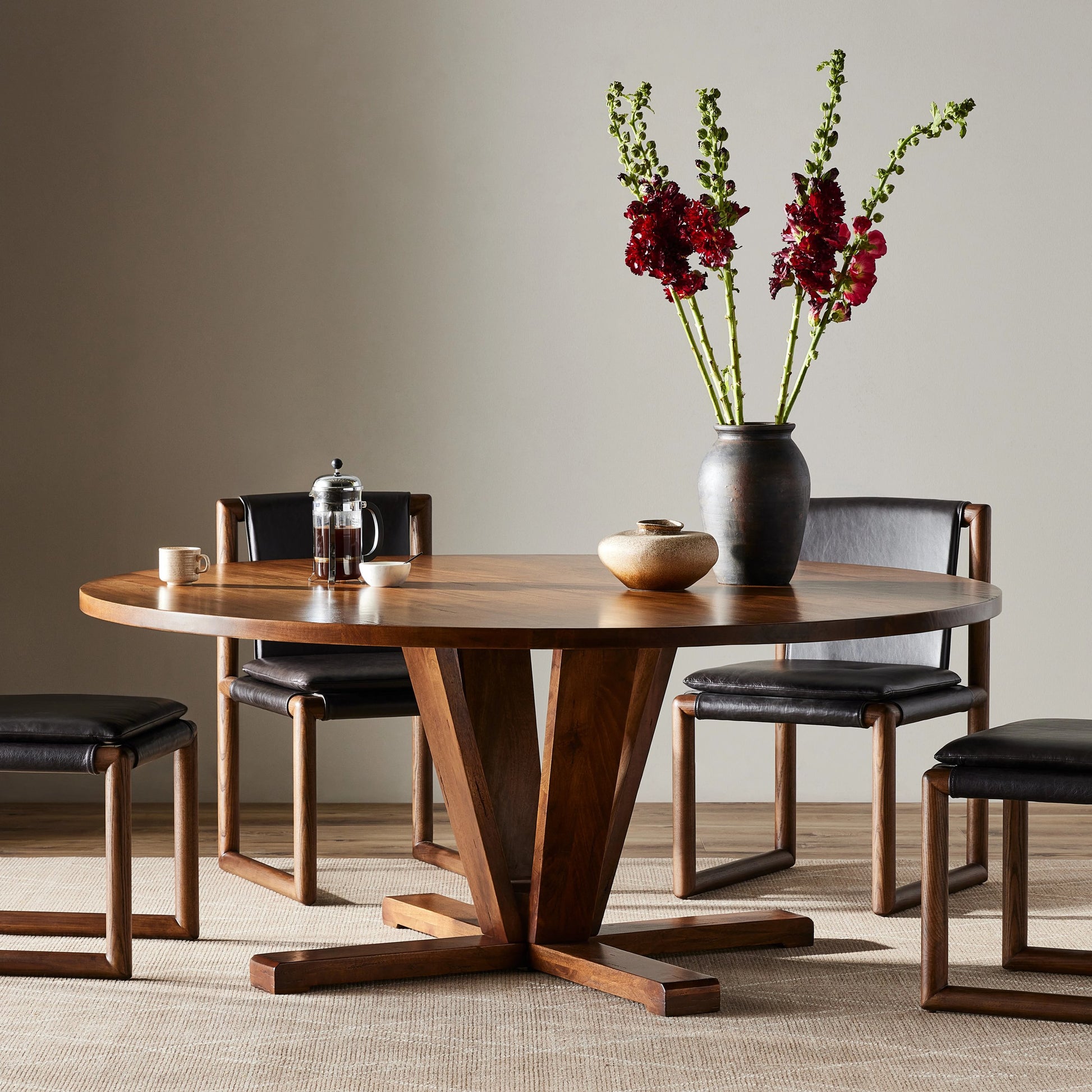 Cobain Dining Table by Four Hands. Made from solid mango in a modern style.