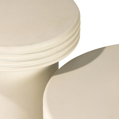 Grecia Outdoor End Table Set by Four Hands in white. Made from concrete in a modern style.