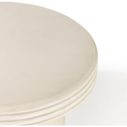 Grecia Outdoor End Table Set by Four Hands in white. Made from concrete in a modern style.