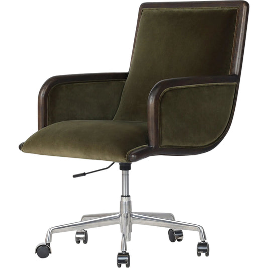 Samford Desk Chair by Four Hands in coco nettlewood, polished aluminum. Made from unique in a modern style.