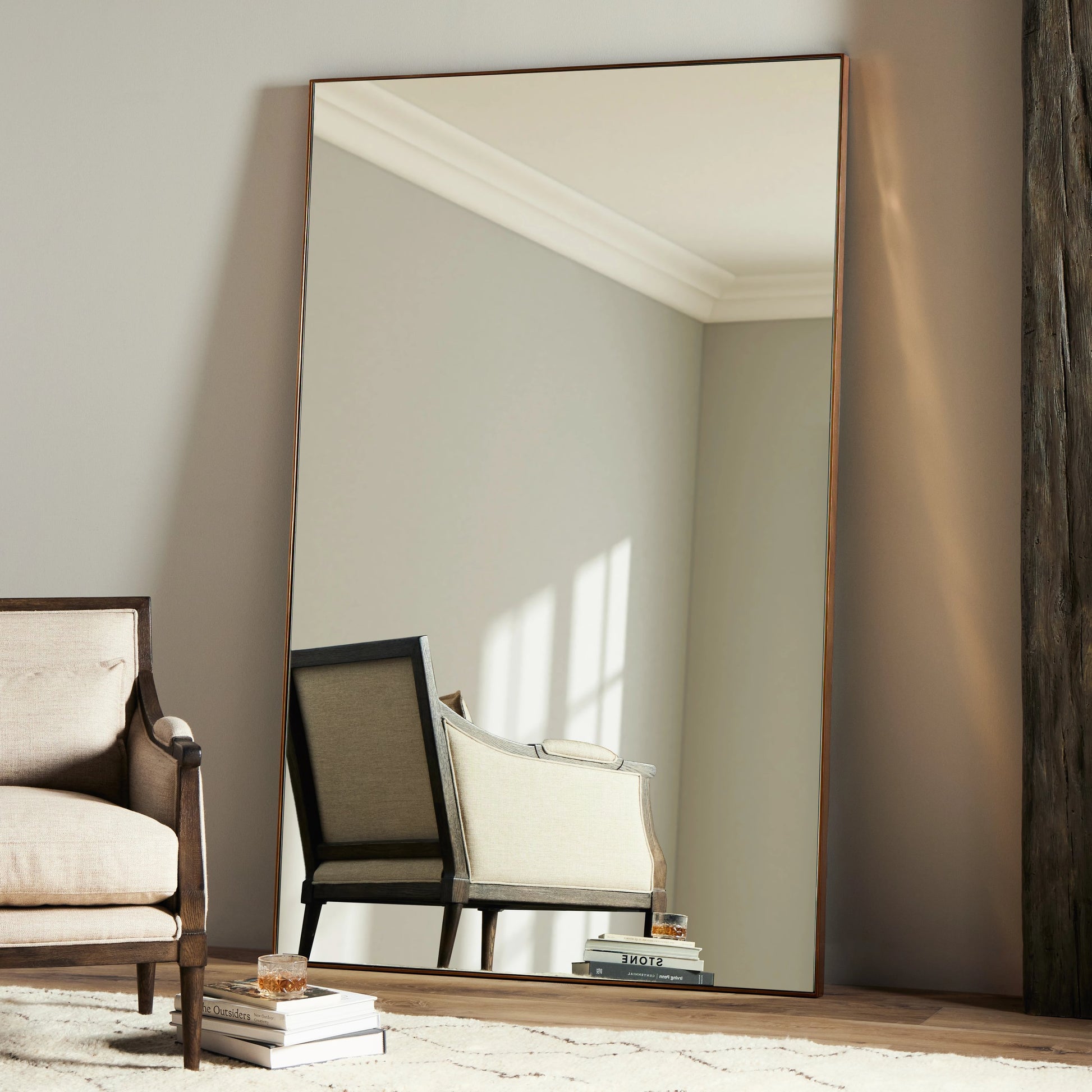 Georgina Rectangle Floor Mirror by Four Hands. Made from unique in a modern style.