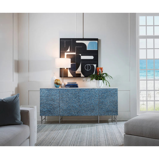 Deepwater Media Console by Lexington in sandrift. Made from iron in a unique style.