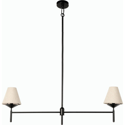 Dodie Linear Chandelier by Four Hands in jet black. Made from iron, 100% cotton in a transitional style.