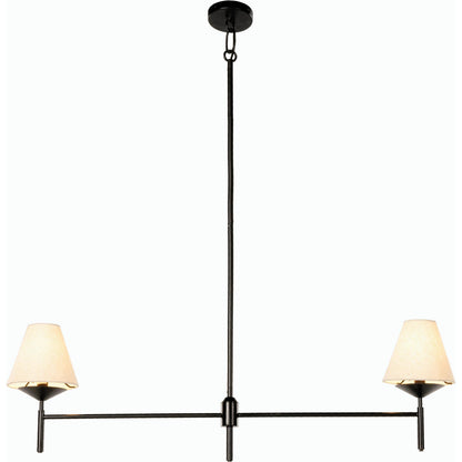 Dodie Linear Chandelier by Four Hands in jet black. Made from iron, 100% cotton in a transitional style.