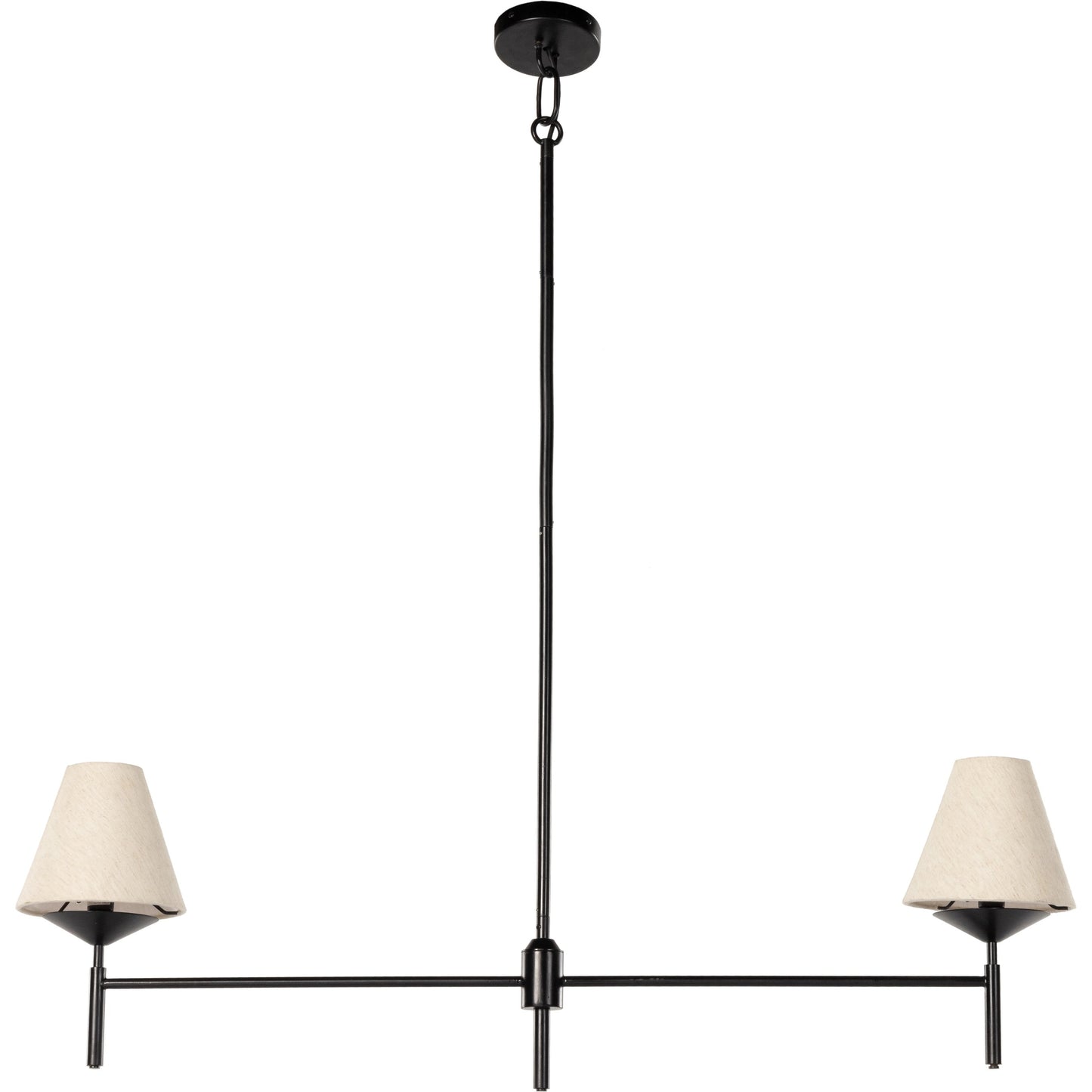 001 SI-2001198 | Primary Silo | Dodie Linear Chandelier by Four Hands in jet black. Made from iron, 100% cotton in a transitional style.