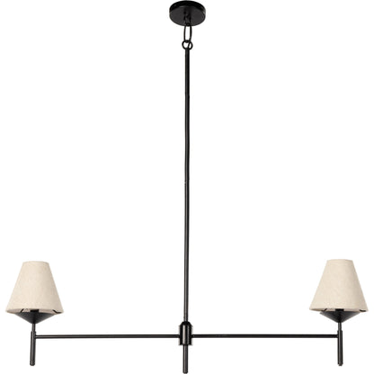 Dodie Linear Chandelier by Four Hands in jet black. Made from iron, 100% cotton in a transitional style.