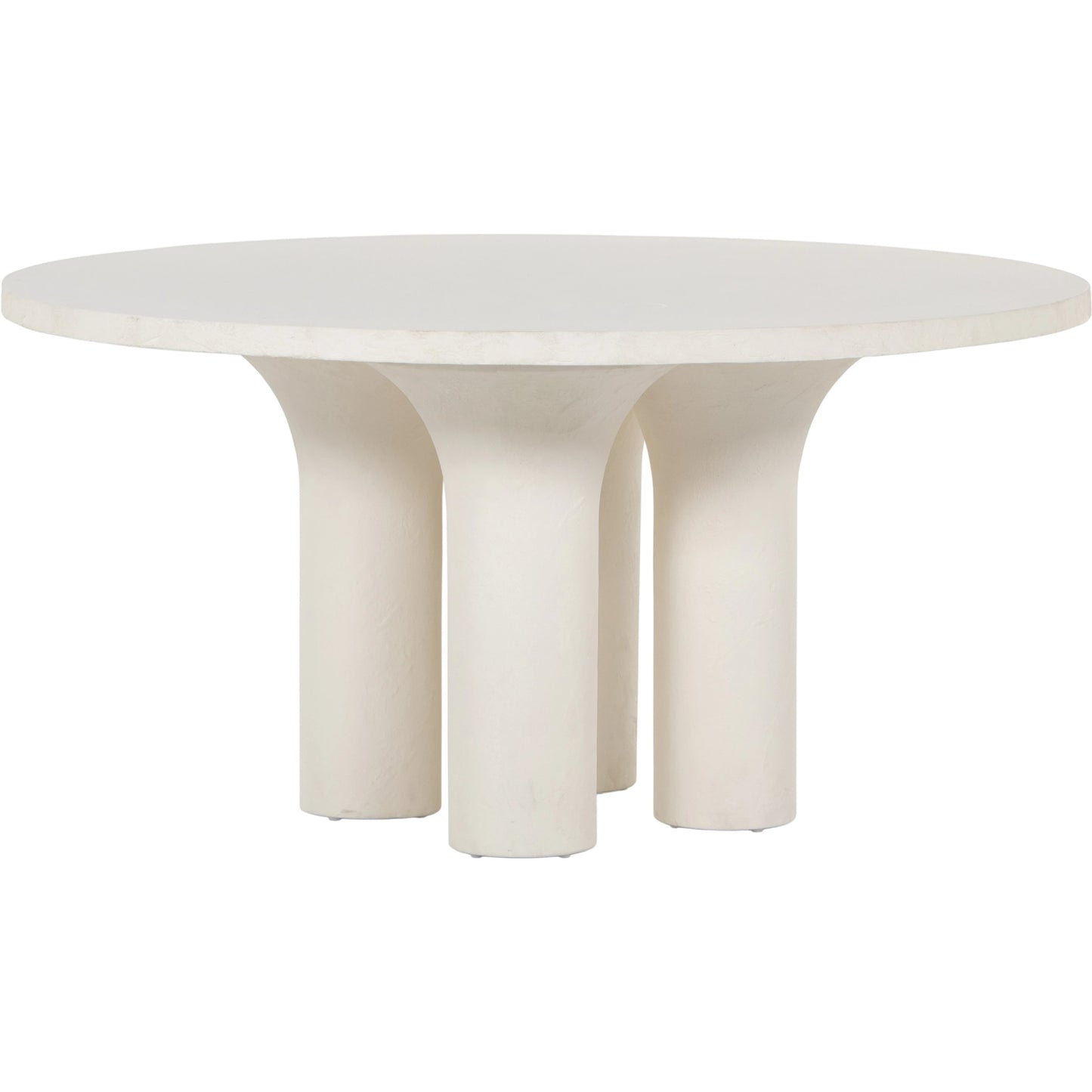 001 SI-1977675 | Primary Silo | Parra Round Dining Table by Four Hands in white plaster molded concrete. Made from concrete in a modern style.