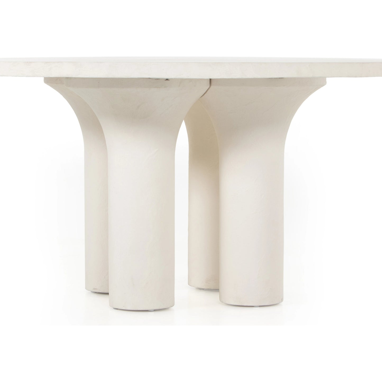 002 SI-1977675 | Additional Silo | Parra Round Dining Table by Four Hands in white plaster molded concrete. Made from concrete in a modern style.