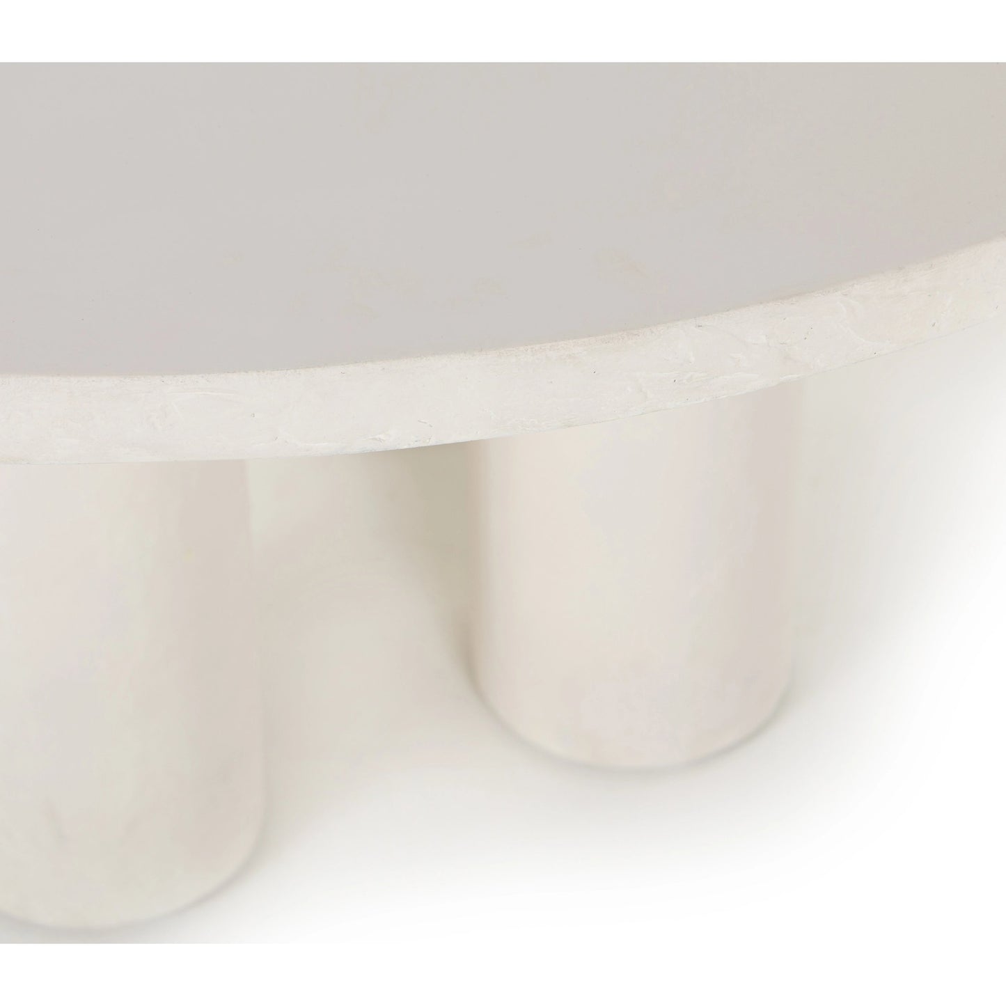 004 SI-1977675 | Additional Silo | Parra Round Dining Table by Four Hands in white plaster molded concrete. Made from concrete in a modern style.