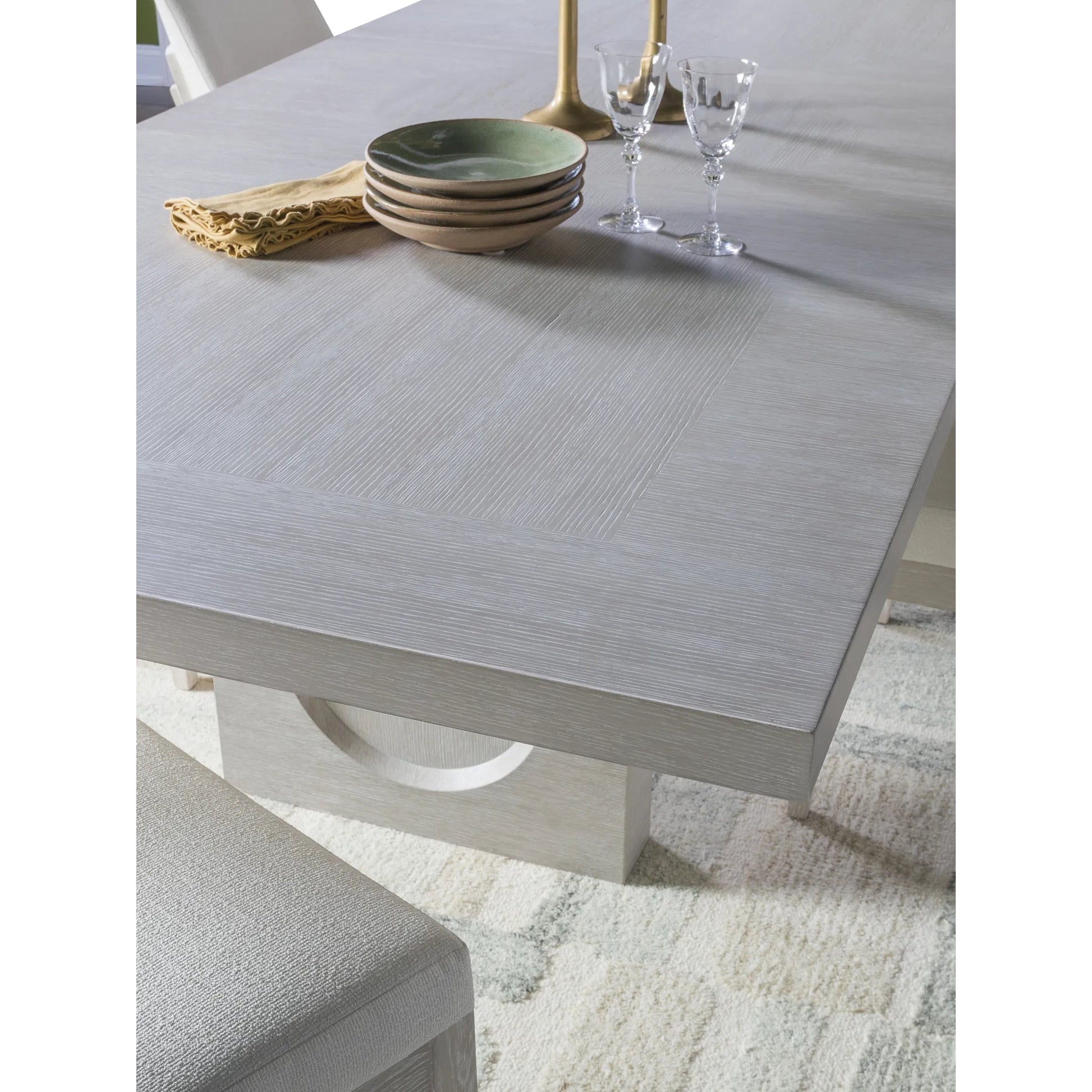 Solimar Rectangular Dining Table by Artistica Home in white oak. Made from white oak in a unique style.