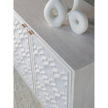 Solimar Media Console by Artistica Home in white oak. Made from white oak in a unique style.